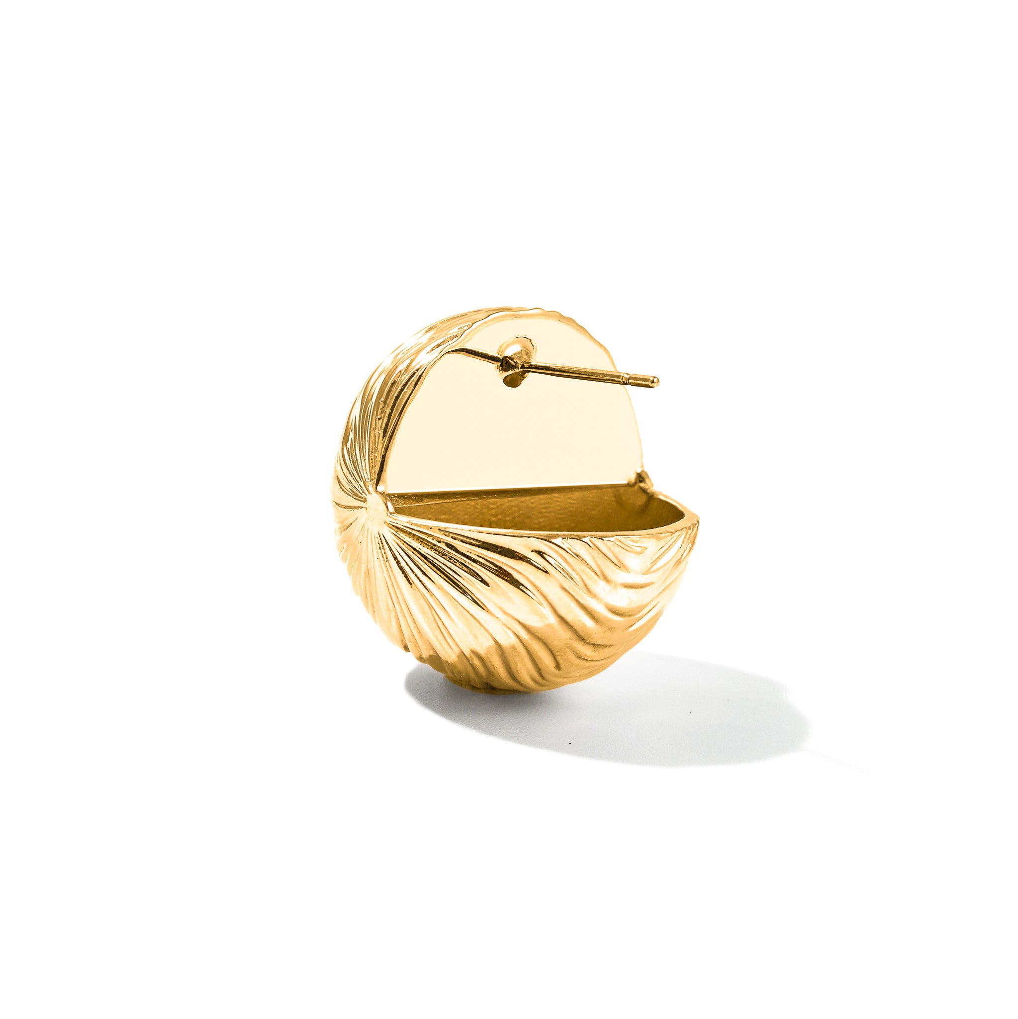 Close-up of the ripple texture on the Cascade ball earrings