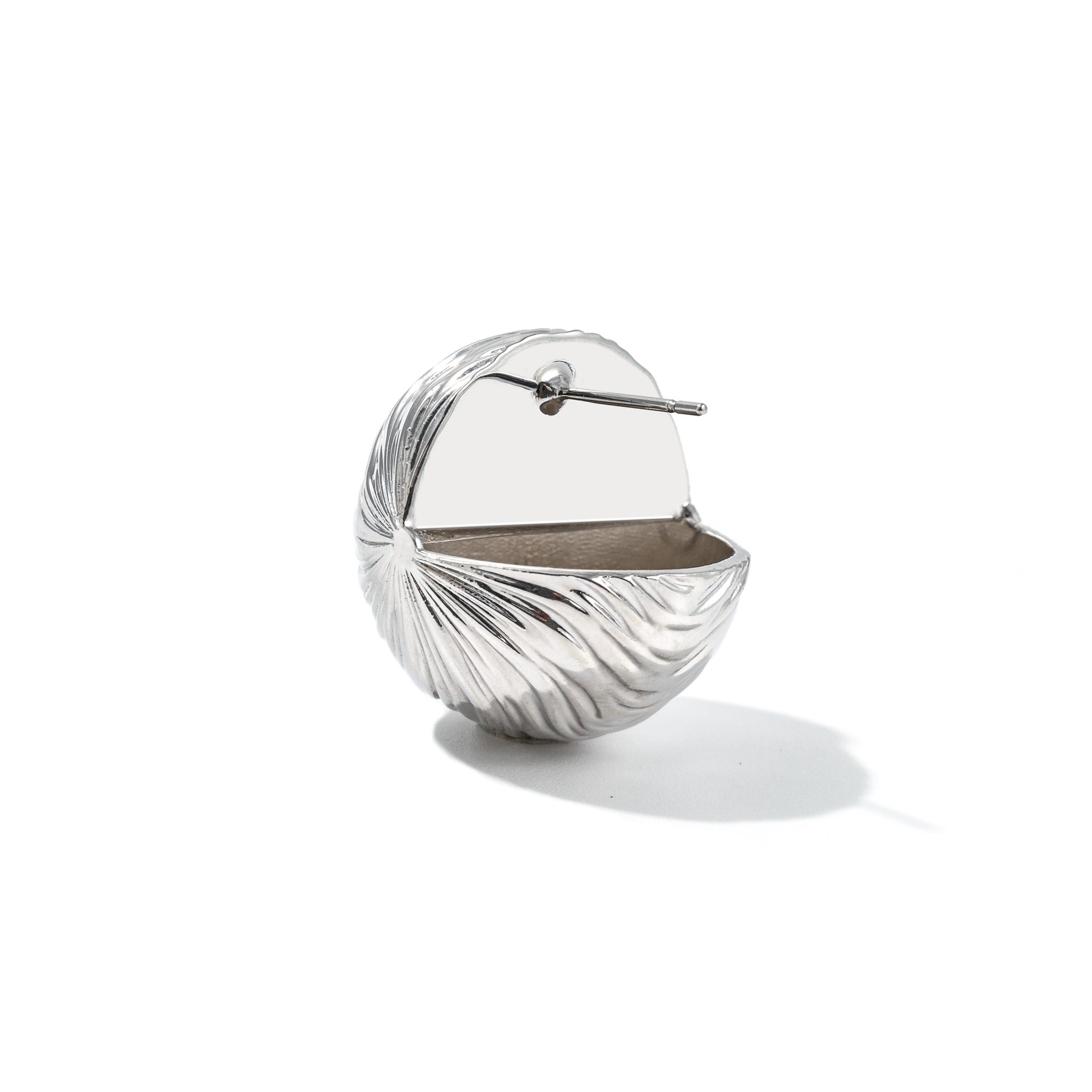 Silver Cascade ball stud earrings on white