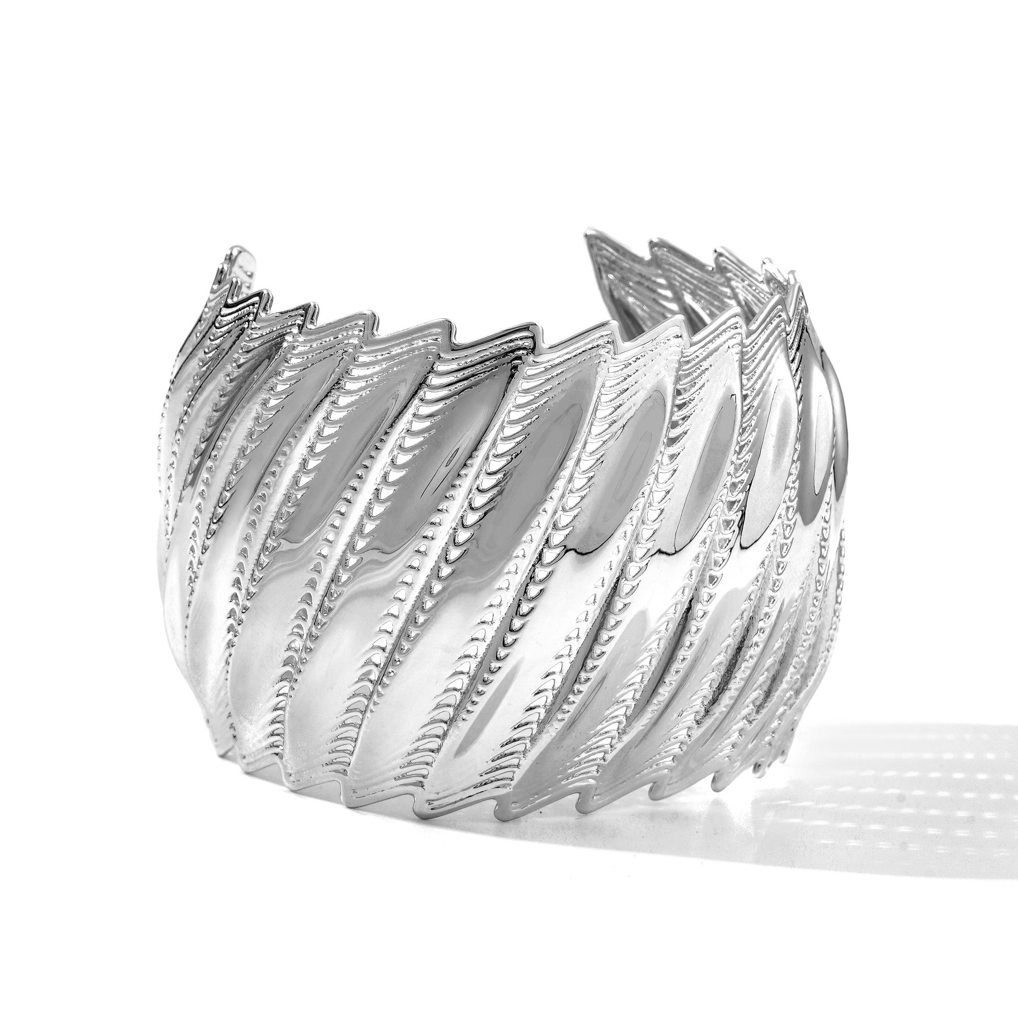 Silver Flow Edgy cuff bracelet on white