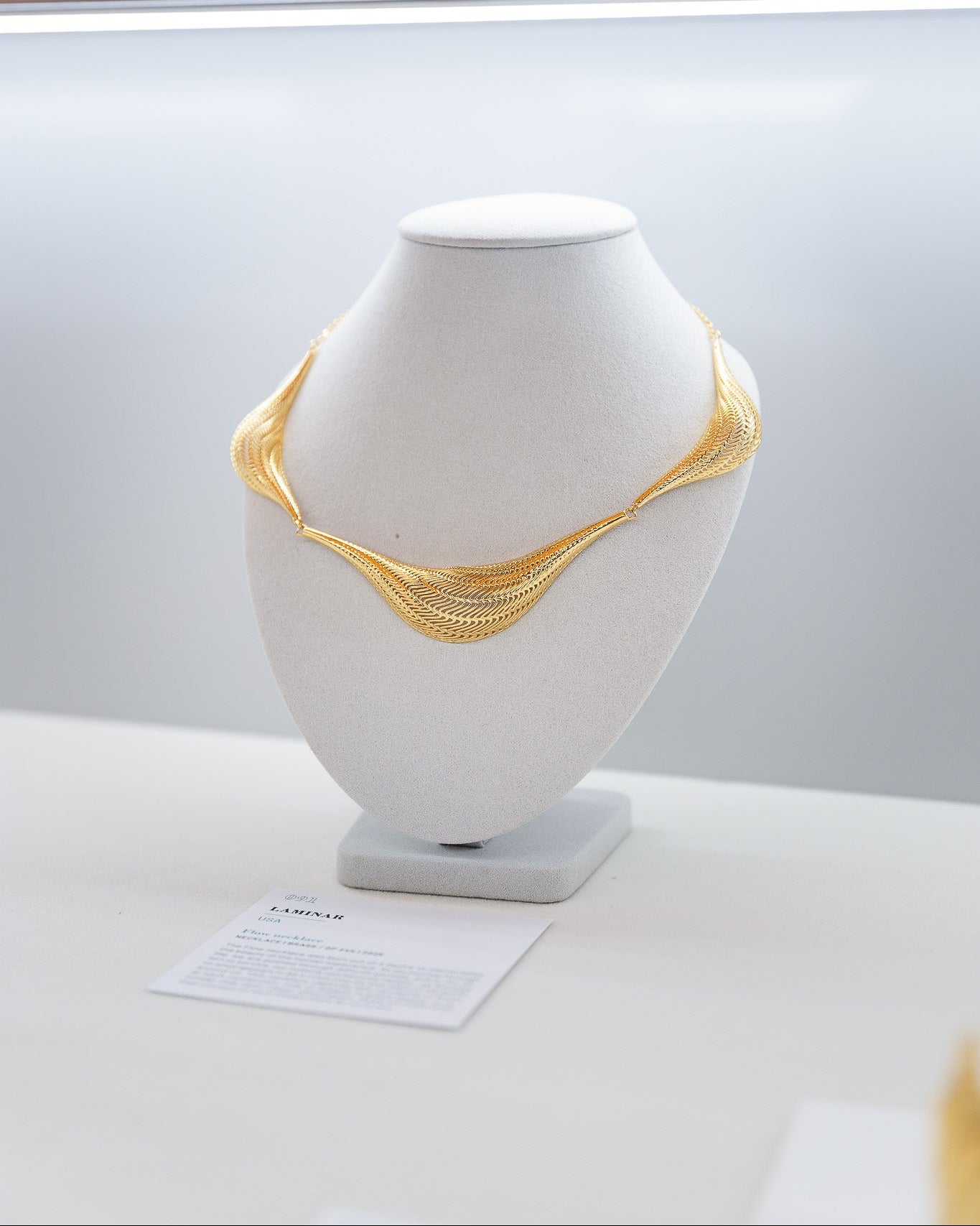 Silver Flow Large statement necklace on white