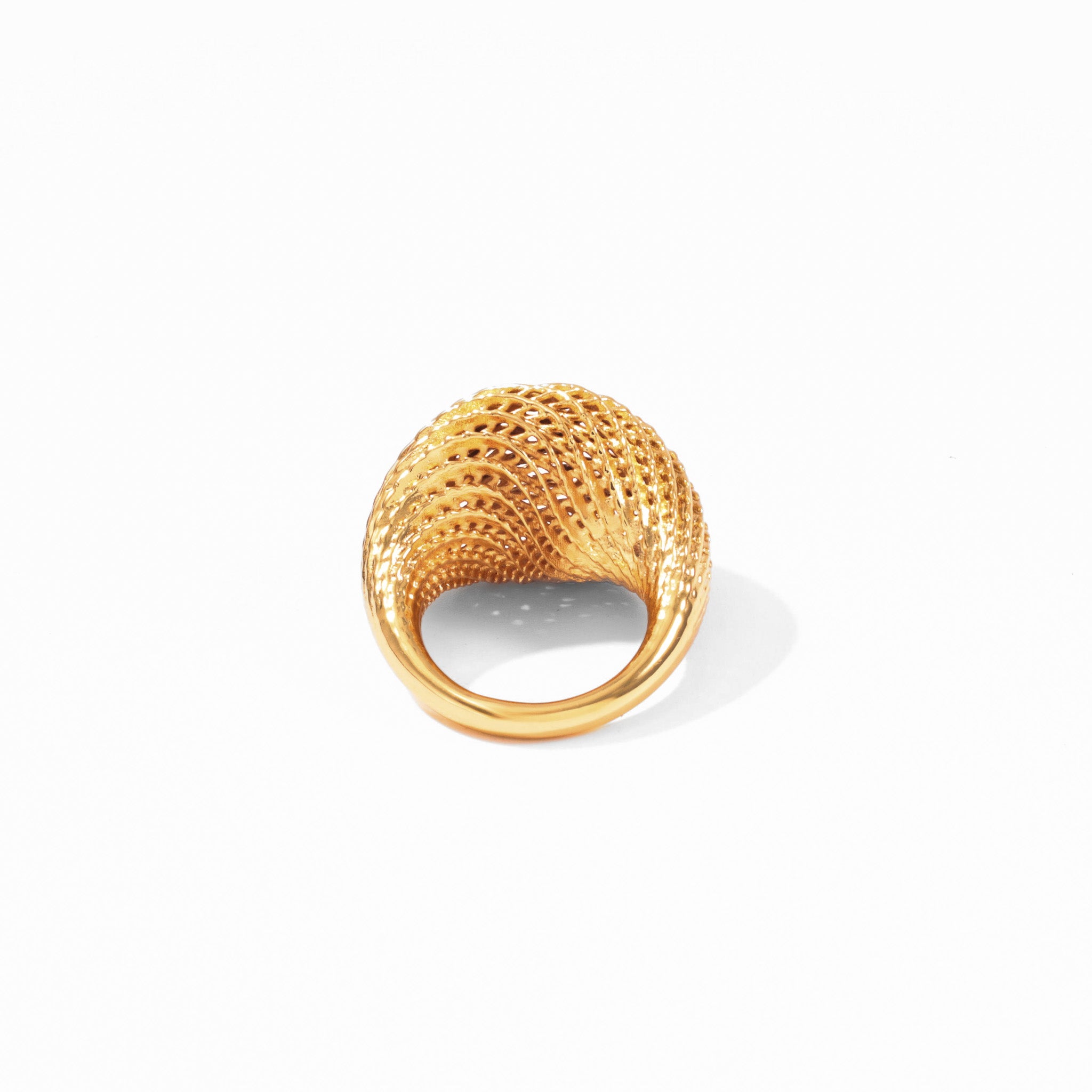Close-up of the sharp ridge texture on the Flow Edgy Dome Ring